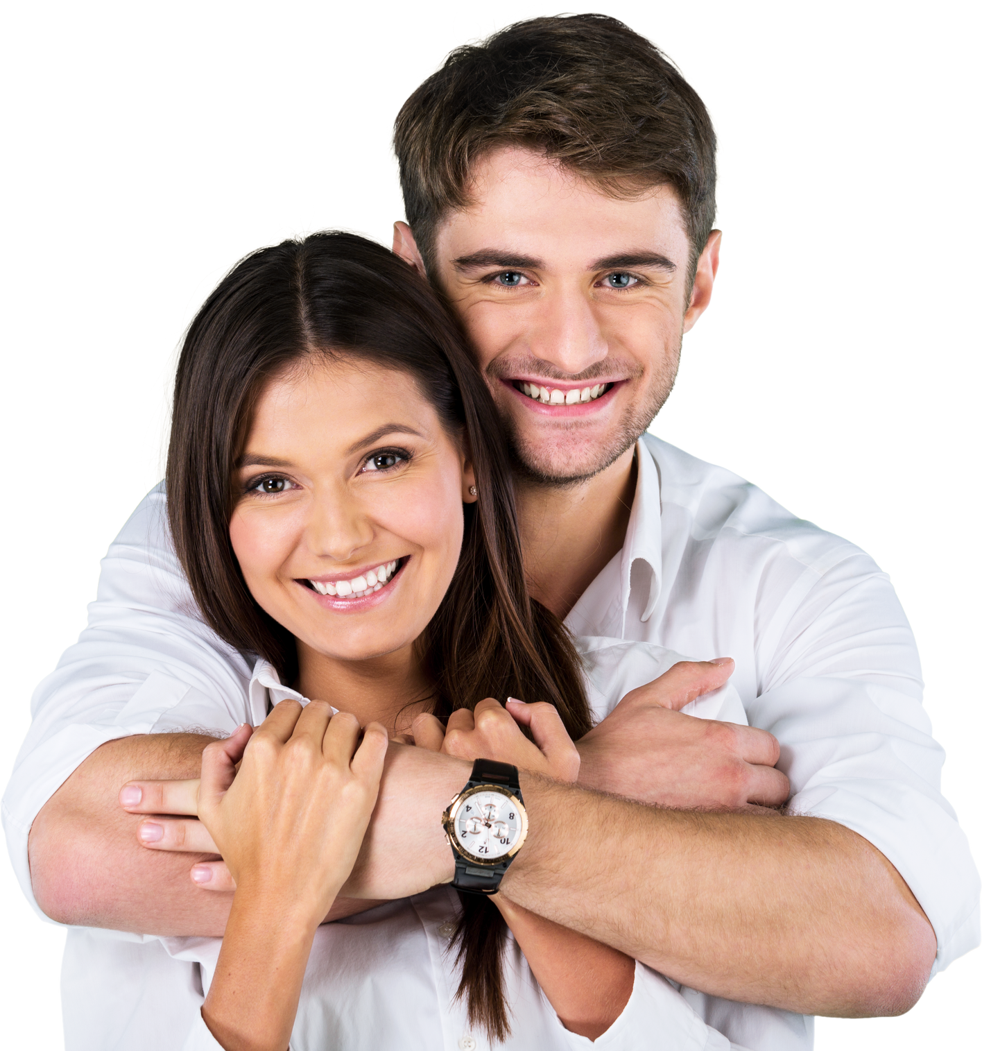 Portrait of Happy Young Couple Isolated